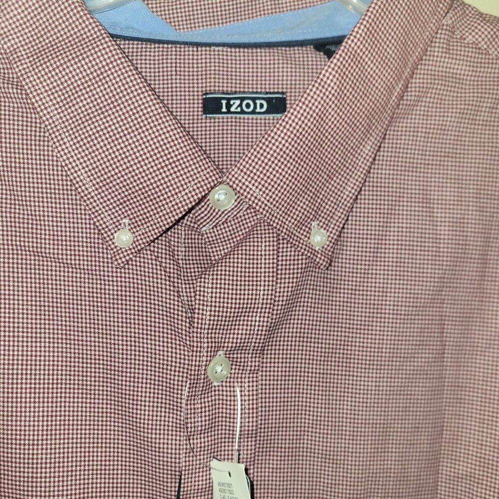NWT Izod Plaid Easy Care Men's Dress Shirt Size 4XLT